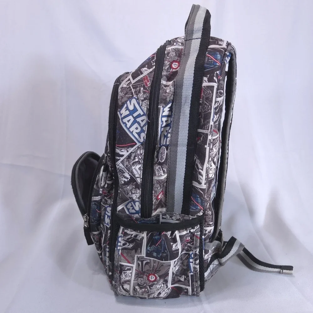 Pottery Barn Kids Star Wars Comic Print 17in Backpack Grey Caleb Personalized